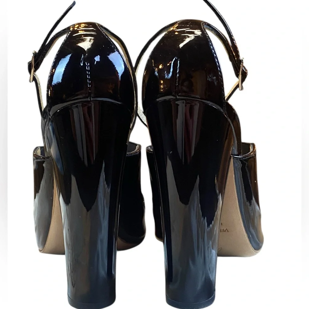 Giuseppe Zanotti Black Patent Leather Peep-Toe Heels Y2K GORGEOUS 7.5